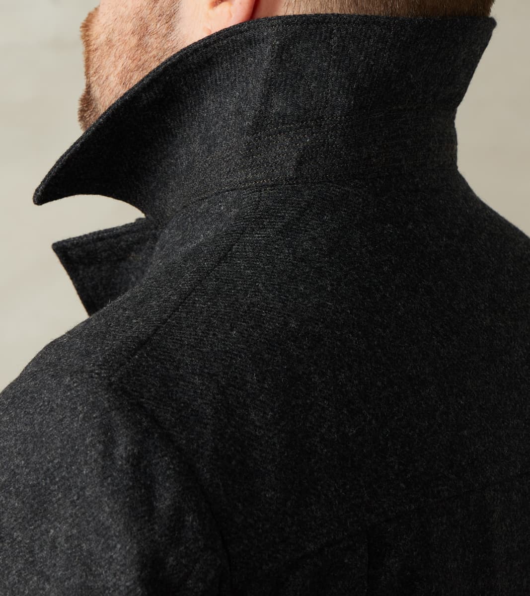 French Rapide Jacket - Abraham Moon® Coal Merino Twill