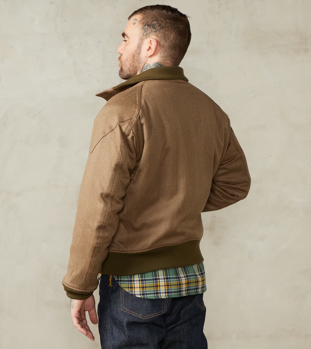 American Vector Bomber - Fox Brothers® Fawn Covert Cloth