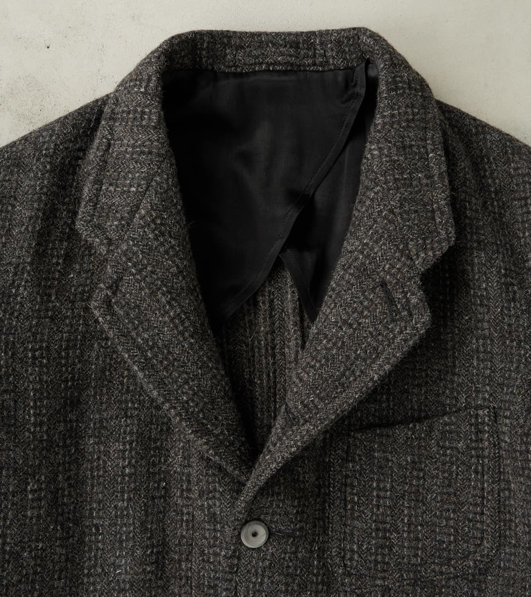 English Hunt Work Jacket - Lovat® Graphite Honeycomb Stripe Shetland Tweed