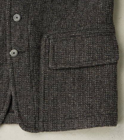 English Hunt Work Jacket - Lovat® Graphite Honeycomb Stripe Shetland Tweed