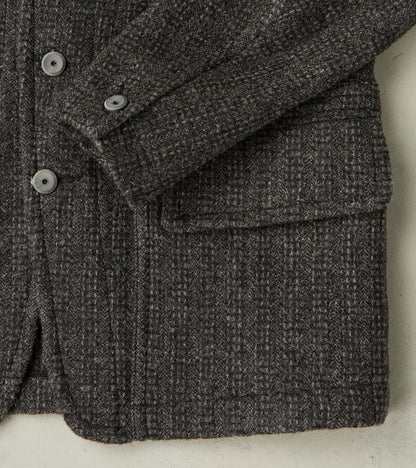 English Hunt Work Jacket - Lovat® Graphite Honeycomb Stripe Shetland Tweed