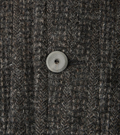 English Hunt Work Jacket - Lovat® Graphite Honeycomb Stripe Shetland Tweed