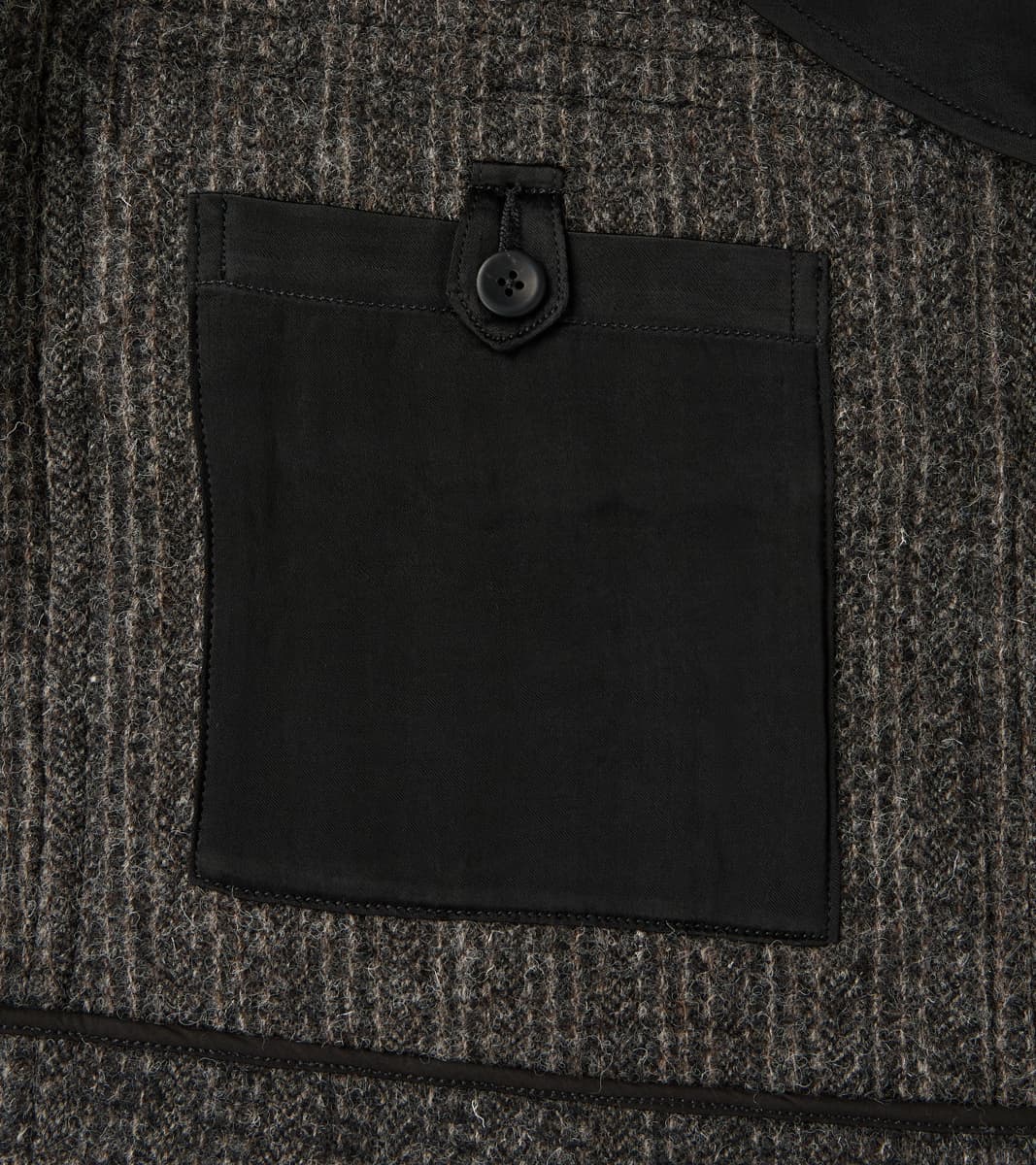 English Hunt Work Jacket - Lovat® Graphite Honeycomb Stripe Shetland Tweed