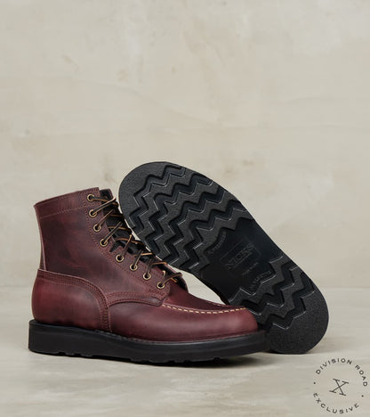 Black Cherry Workman Moc - HNW - Nicks Christy - Horween Color 8 Cypress