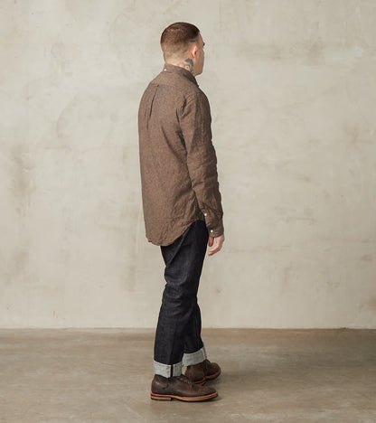 Japanese Cotton/Linen Slub Chambray - Espresso