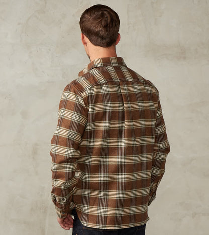 Portuguese Houndstooth Plaid Blanket Easy Shirt - Brown