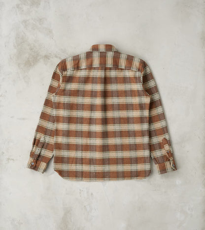 Portuguese Houndstooth Plaid Blanket Easy Shirt - Brown