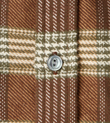 Portuguese Houndstooth Plaid Blanket Easy Shirt - Brown