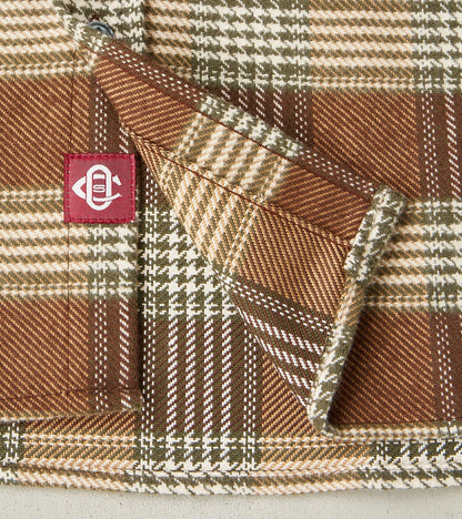 Portuguese Houndstooth Plaid Blanket Easy Shirt - Brown