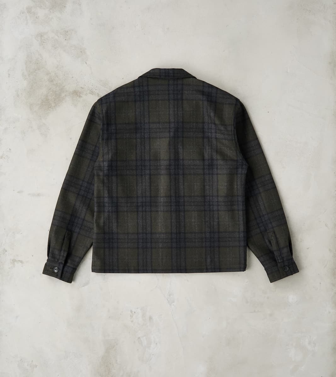 Italian Wool Plaid Camp Shirt - Hunter