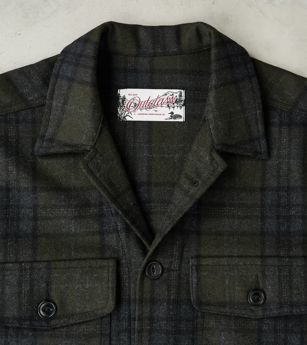 Italian Wool Plaid Camp Shirt - Hunter
