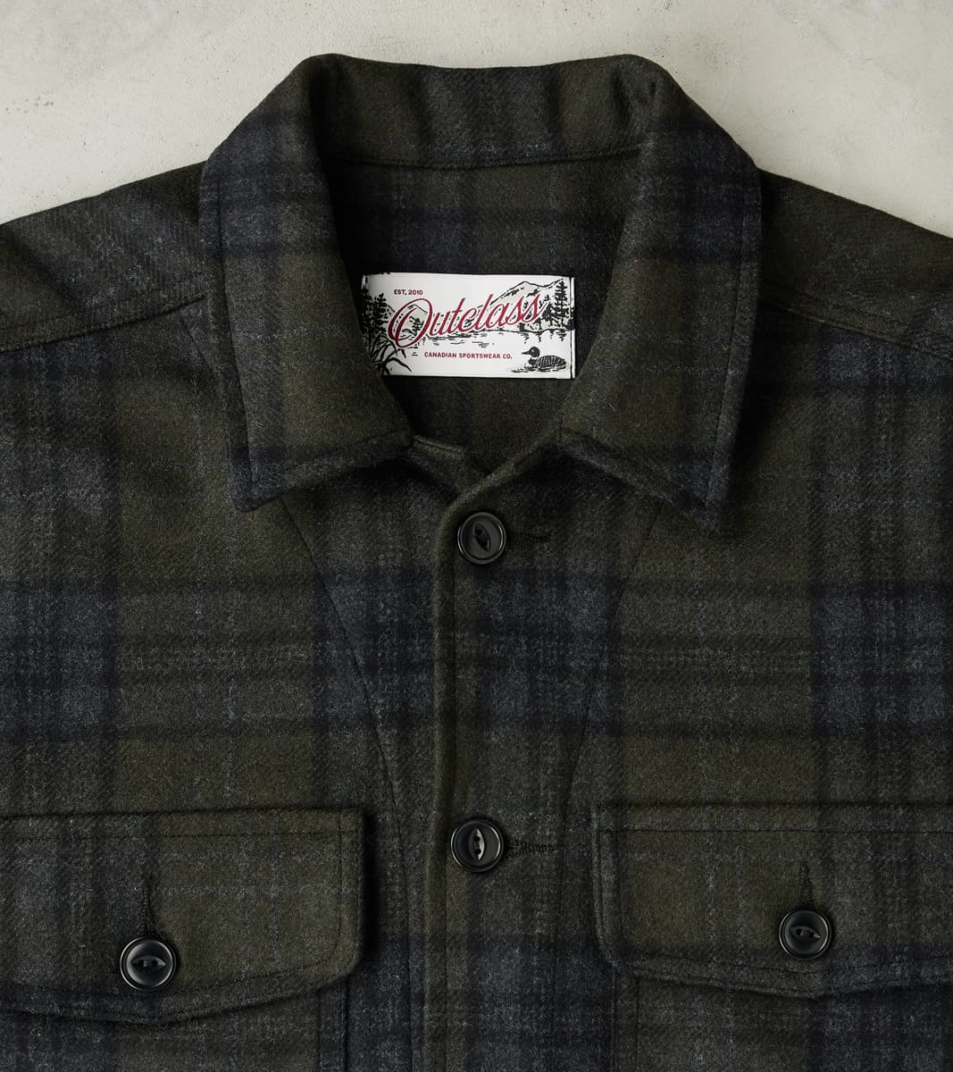 Italian Wool Plaid Camp Shirt - Hunter