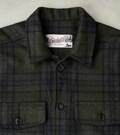 Italian Wool Plaid Camp Shirt - Hunter