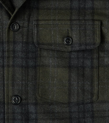 Italian Wool Plaid Camp Shirt - Hunter