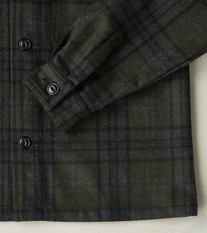 Italian Wool Plaid Camp Shirt - Hunter