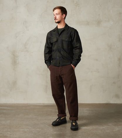 Italian Wool Plaid Camp Shirt - Hunter