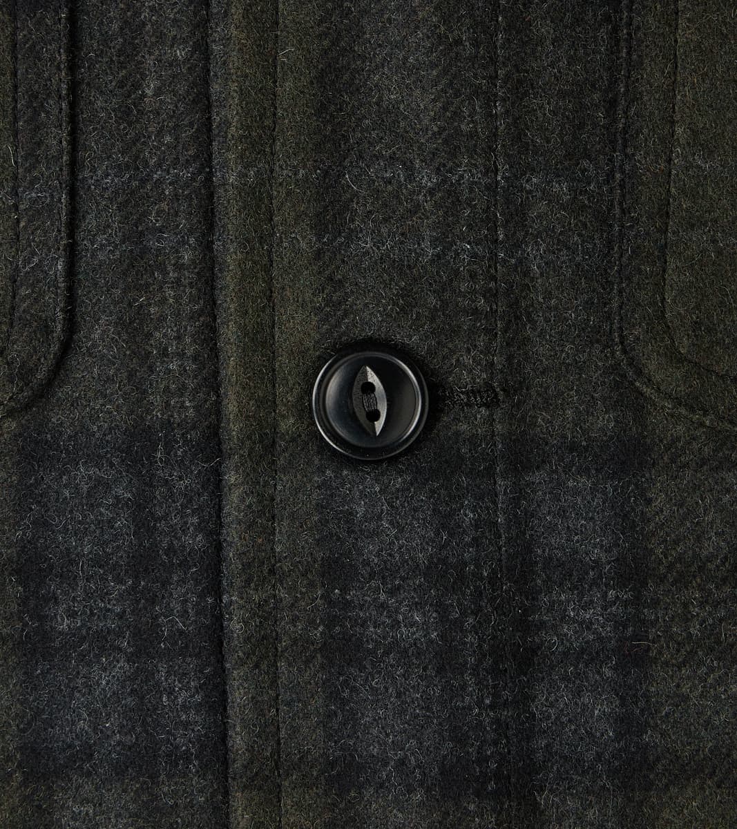 Italian Wool Plaid Camp Shirt - Hunter