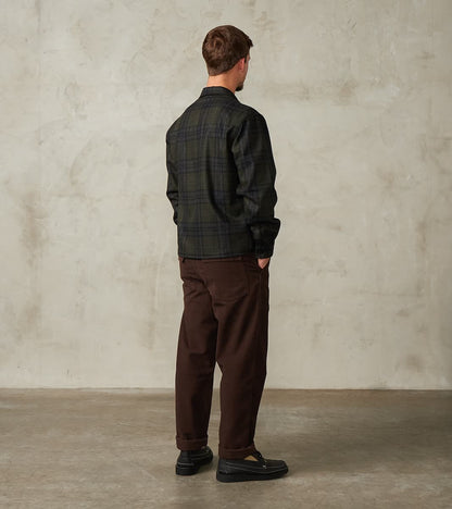 Italian Wool Plaid Camp Shirt - Hunter