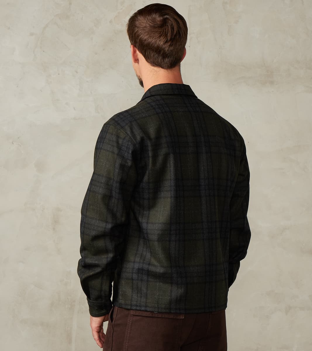 Italian Wool Plaid Camp Shirt - Hunter