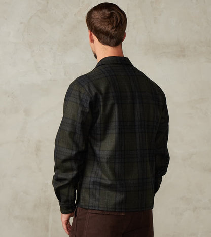 Italian Wool Plaid Camp Shirt - Hunter