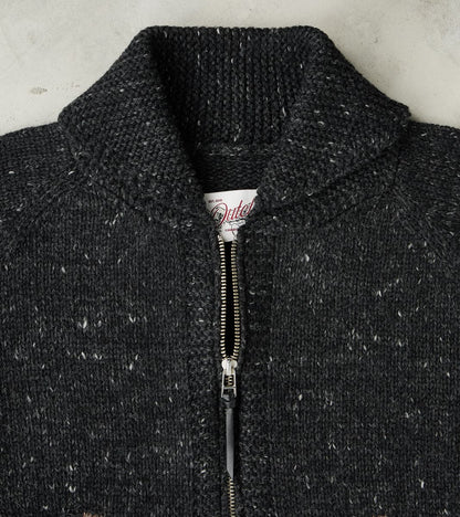 Peruvian Wool Knit Goose Zip Cardigan - Charcoal