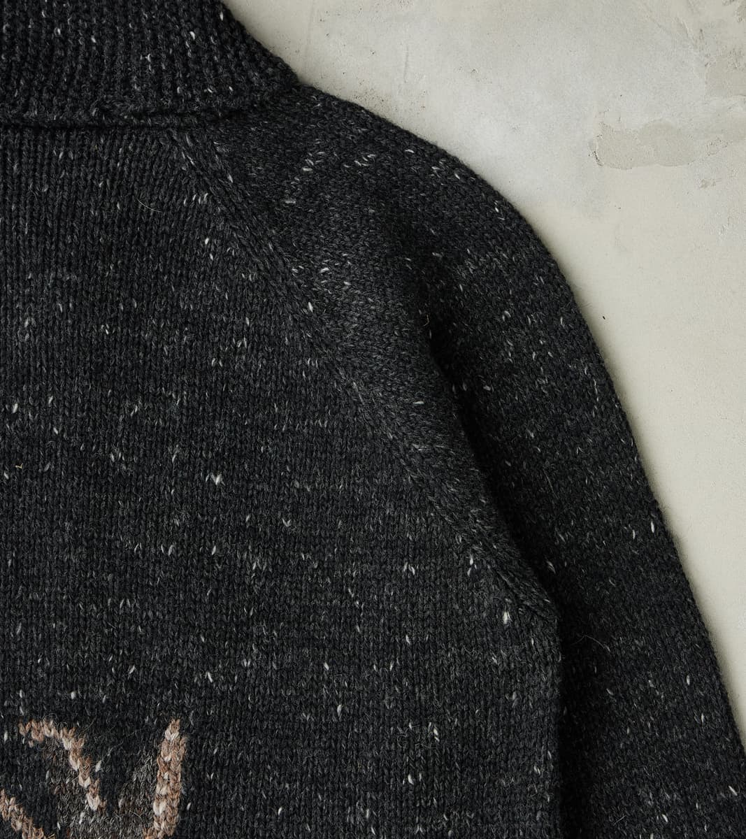 Peruvian Wool Knit Goose Zip Cardigan - Charcoal