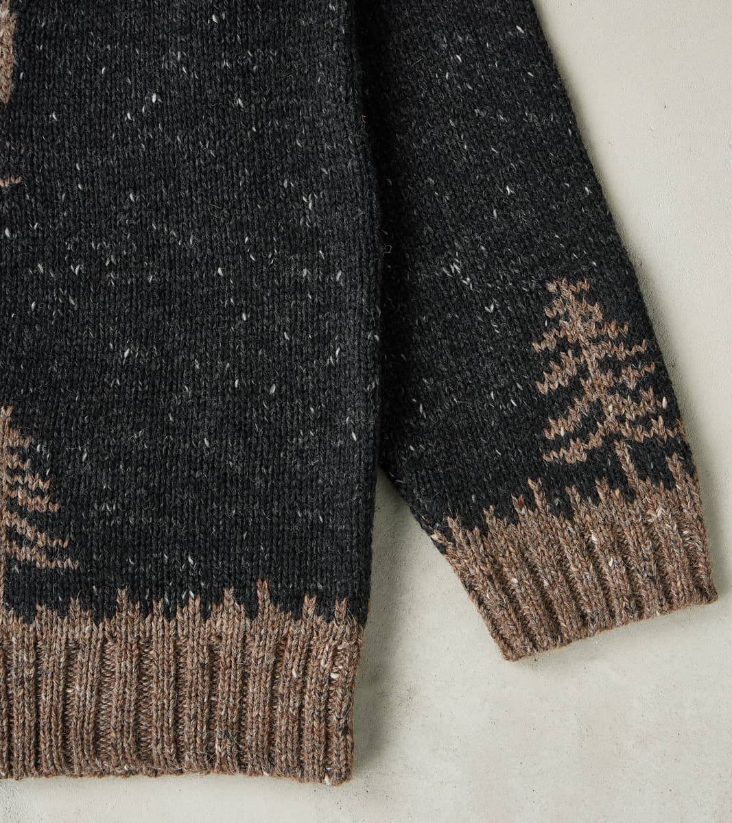 Peruvian Wool Knit Goose Zip Cardigan - Charcoal