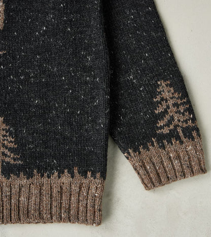 Peruvian Wool Knit Goose Zip Cardigan - Charcoal