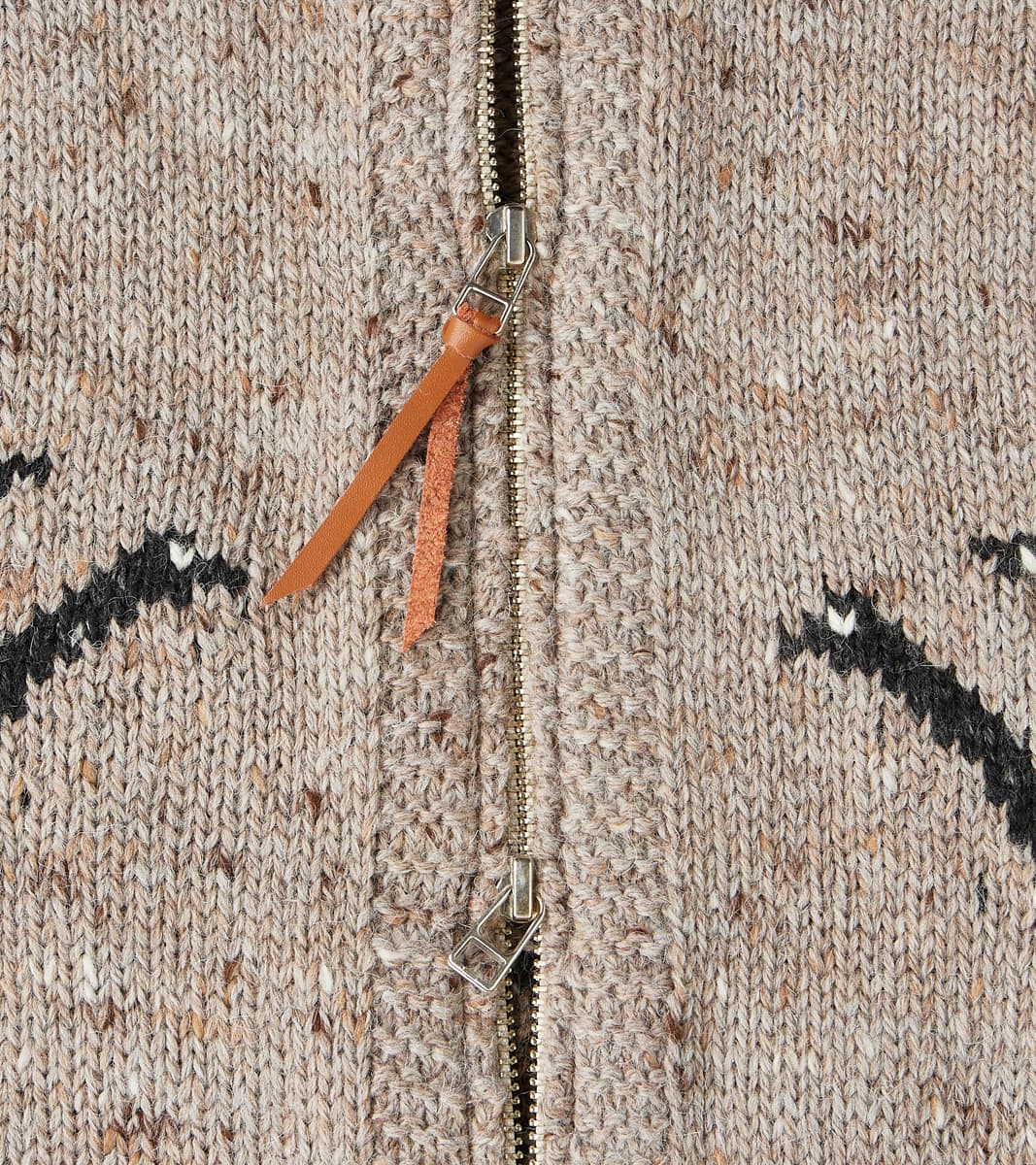Peruvian Wool Knit Goose Zip Cardigan - Oatmeal