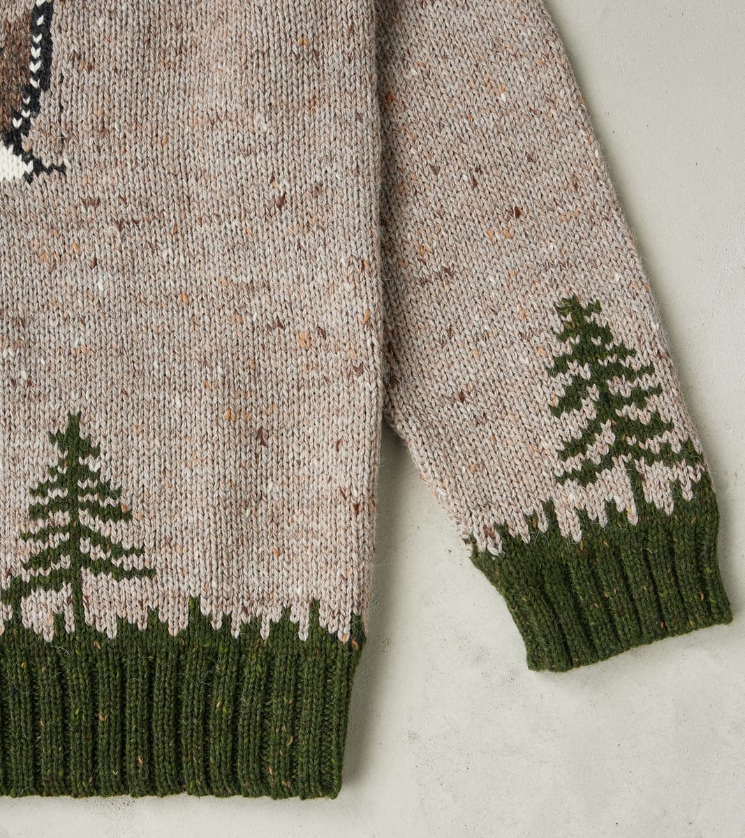 Peruvian Wool Knit Goose Zip Cardigan - Oatmeal