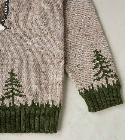 Peruvian Wool Knit Goose Zip Cardigan - Oatmeal