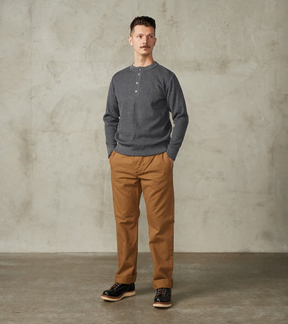 Stamina Half Placket Henley - Strata Grey
