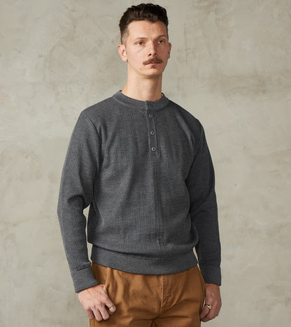 S.N.S. Herning Stamina Half Placket Henley - Strata Grey