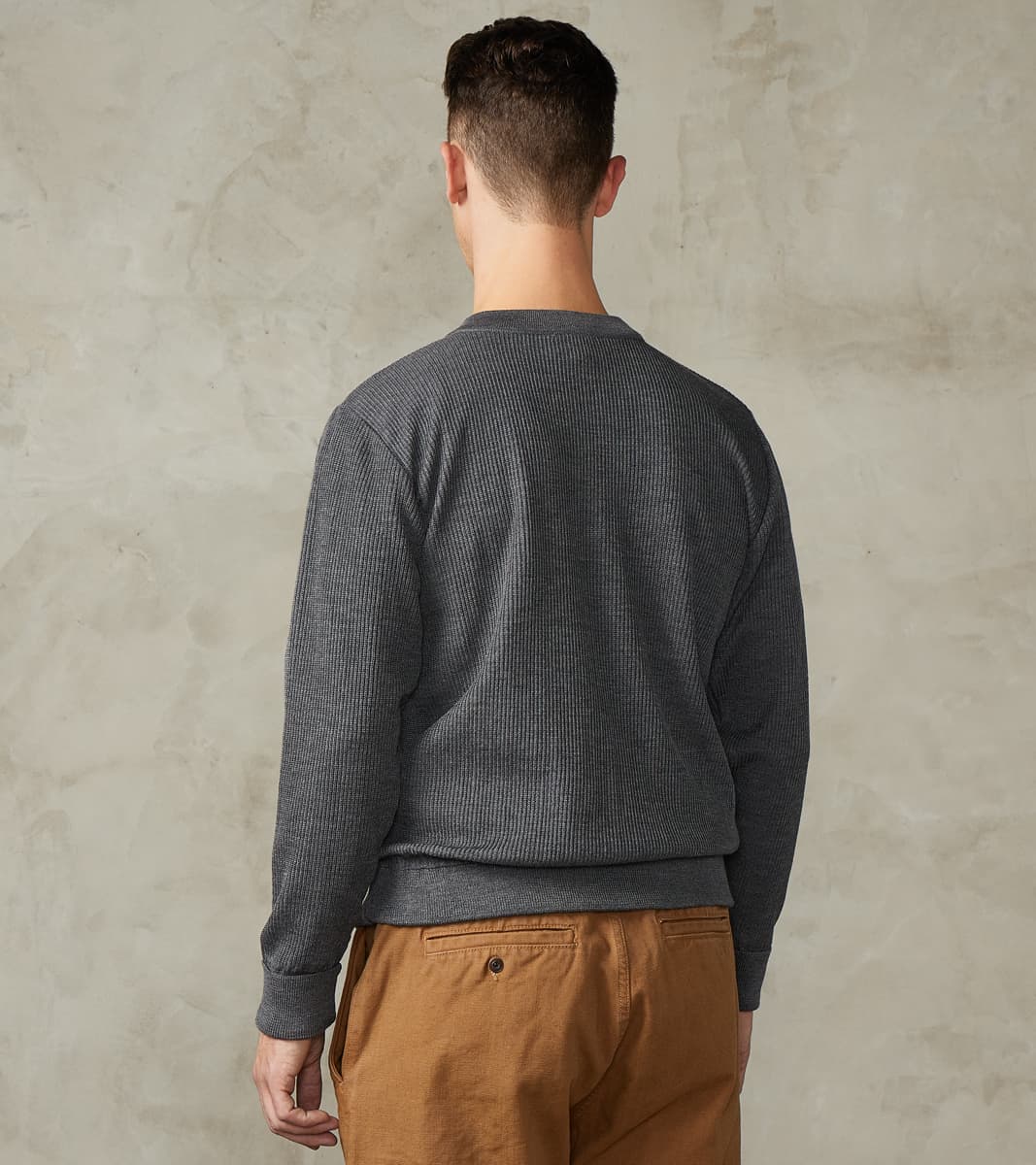 Stamina Half Placket Henley - Strata Grey