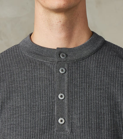 Stamina Half Placket Henley - Strata Grey