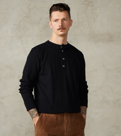 S.N.S. Herning Stamina Half Placket Henley - Navy