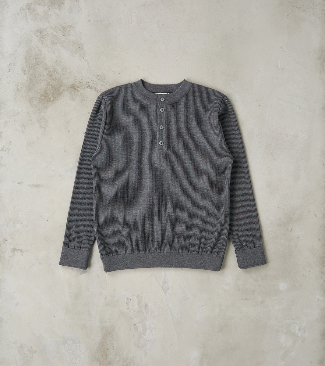 S.N.S. Herning Stamina Half Placket Henley - Strata Grey