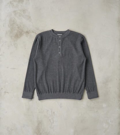 S.N.S. Herning Stamina Half Placket Henley - Strata Grey