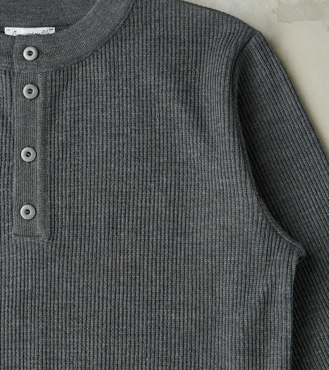Stamina Half Placket Henley - Strata Grey