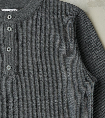 Stamina Half Placket Henley - Strata Grey