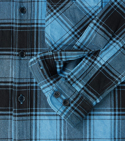 Awa-Ai Natural Indigo Hand Dyed Heavy Flannel Check Workshirt