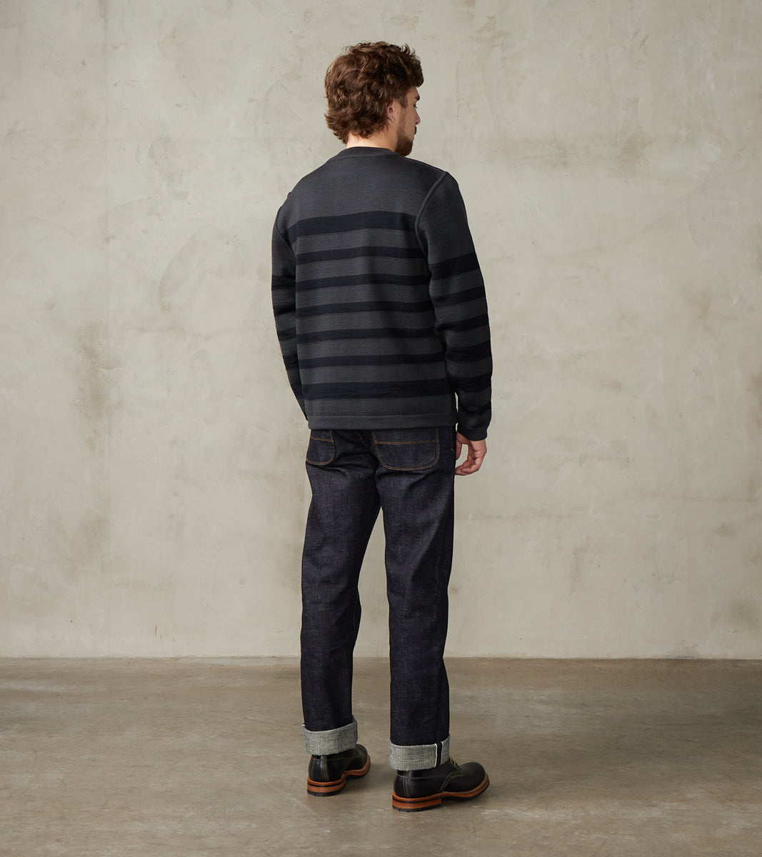 Given III Crewneck - Molten Grey & Navy Blue