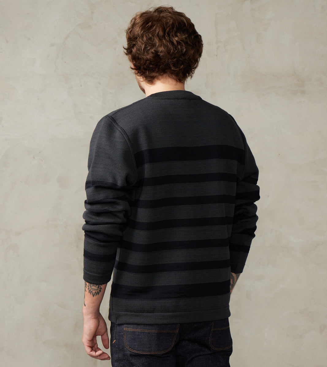 Given III Crewneck - Molten Grey & Navy Blue