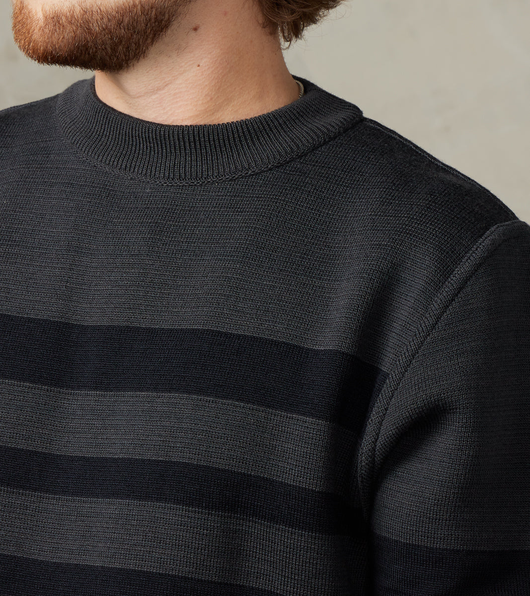 Given III Crewneck - Molten Grey & Navy Blue