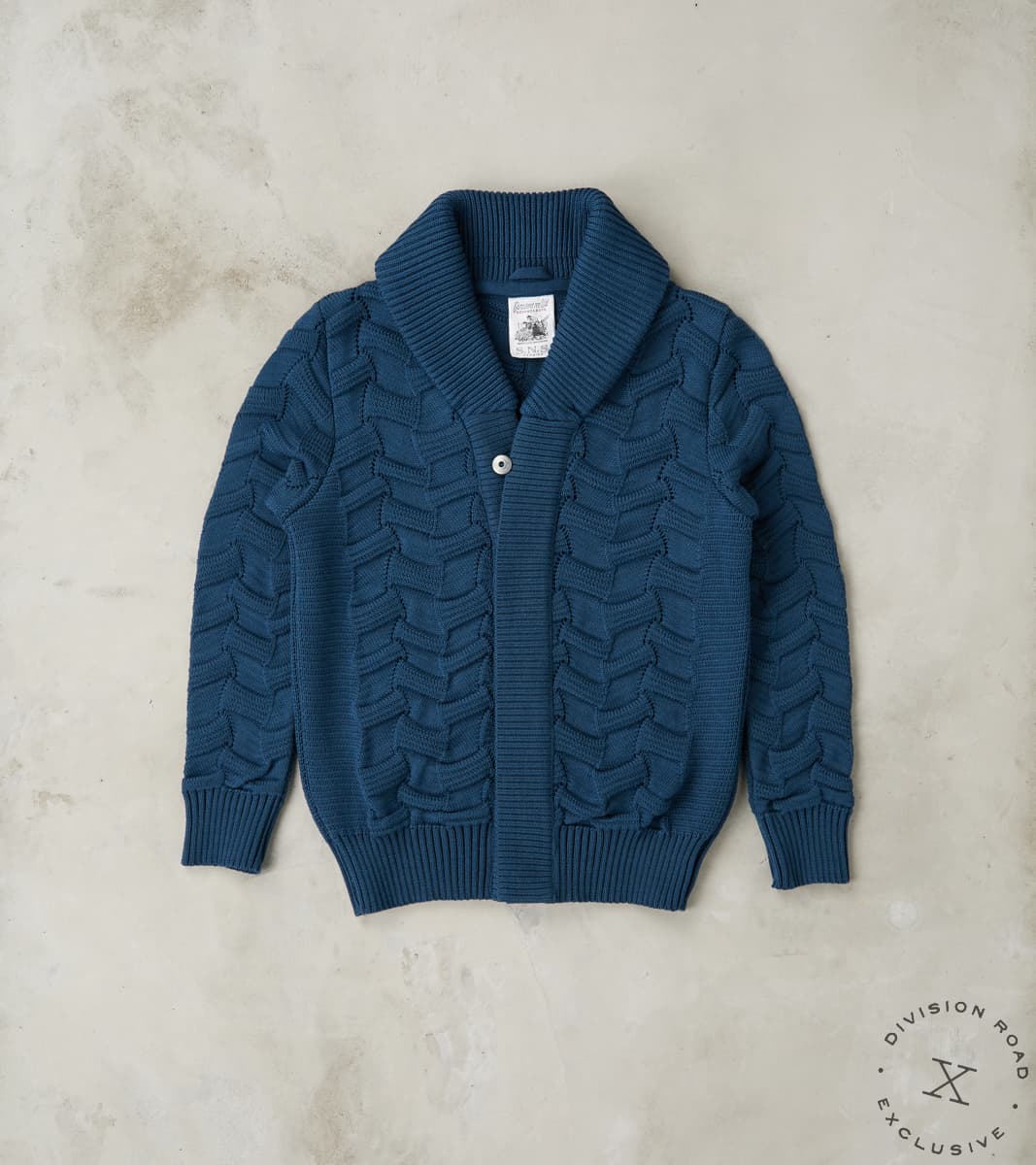 S.N.S. Herning x Division Road Epigon-III Cardigan - Tidal Blue