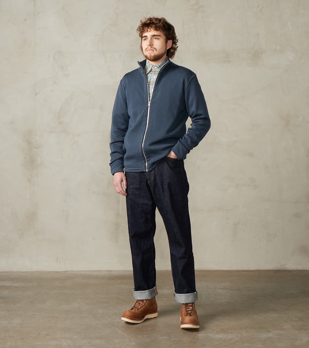 Naval II Full Zip - Faded Mineral Blue