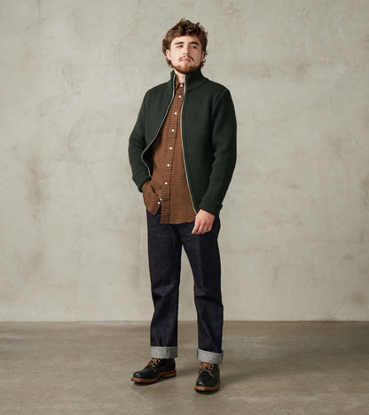 Felt Full Zip - Dark Forest Green