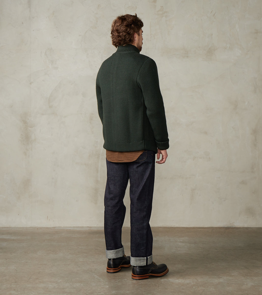 Felt Full Zip - Dark Forest Green