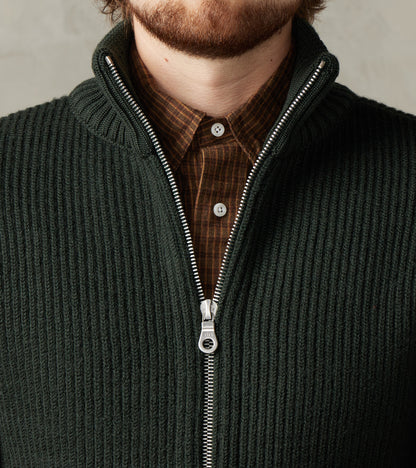 Felt Full Zip - Dark Forest Green