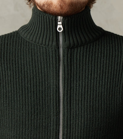 Felt Full Zip - Dark Forest Green